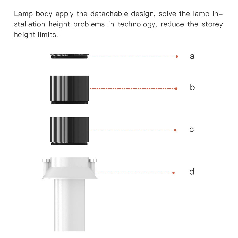 چراغ های LED قابل کشش نور افکن LED توکار LED COB Downlight سقف آلومینیومی چراغ قوطی تصویر برجسته