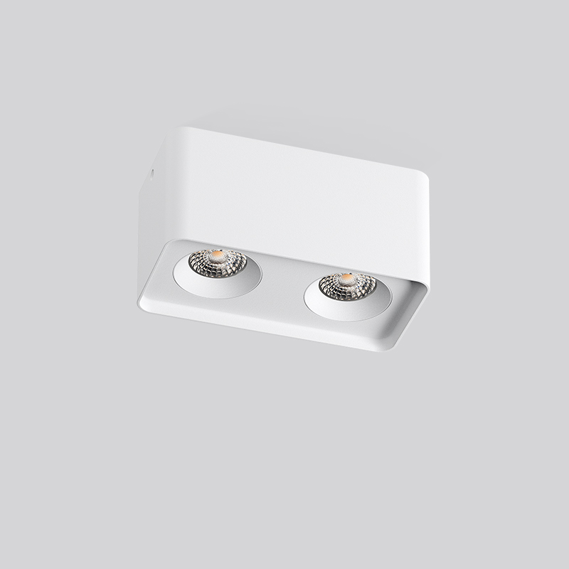 Luminária embutida LED montada em superfície quadrada 10 W 20 W COB Spot Light Cabeças simples/duplas Lâmpada de teto Sala de estar Luz de quarto