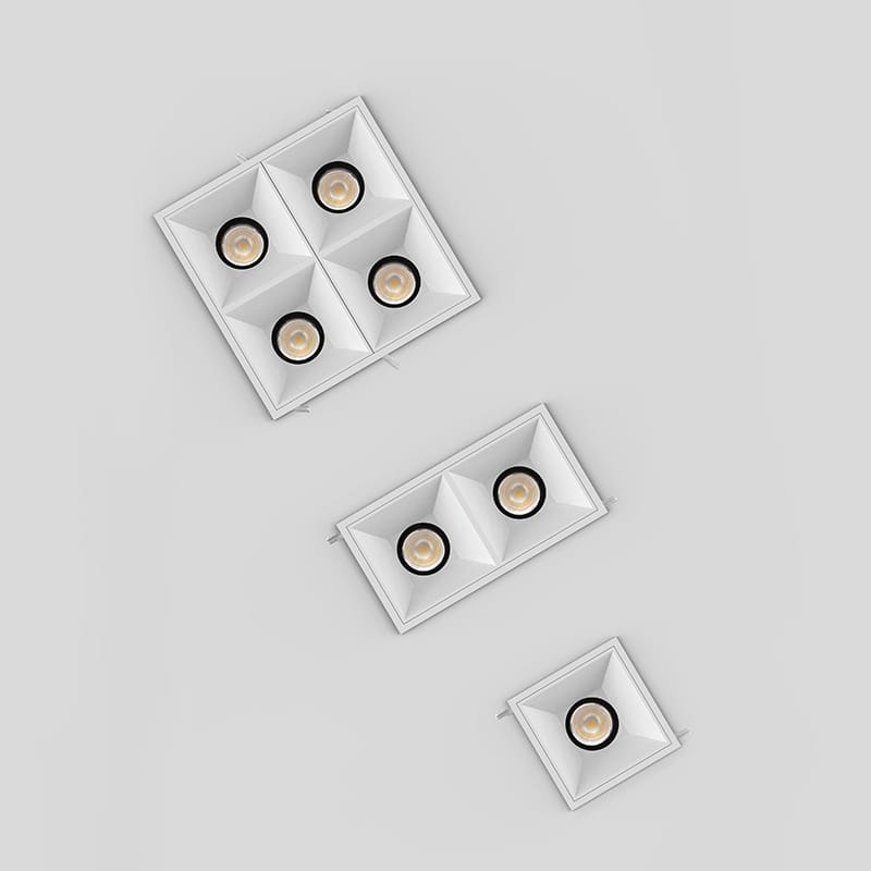 Dritat e poshtme me katrore të ngulitura LED të ngulitura mund të ndezin Dritat e tavanit LED Ndriçim të brendshëm Imazhi i veçuar