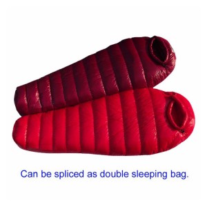 Ĉina Fabrika prezo malpeza tendara dormsakoj mumio personecigita malsupren dormosako por 3-4 sezonoj