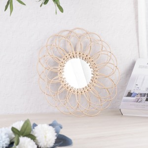 Round willow mirror,Mirror Wall hanging Decor, Home Decoration,13.8 Inch