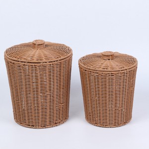 High Quality plastic storage basket.Woven Storage basket,imitation rattan storage basket,wastepaper basket