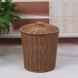 High Quality plastic storage basket.Woven Storage basket,imitation rattan storage basket,wastepaper basket