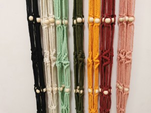 Macramé Plant Hangers with Beads Tassels for Indoor Wall Hanging Plants