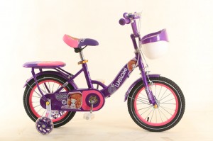 XB-004,  Pink Grils Bike, 2 wheels with basket, flashing training wheel