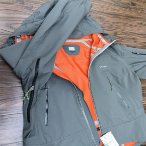 OEM labākās veiktspējas vispārējais ūdensizturīgs elpojošs lietus jaka slēpošanas jaka cieta apvalka