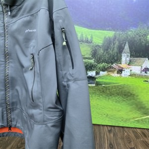 OEM labākās veiktspējas vispārējais ūdensizturīgs elpojošs lietus jaka slēpošanas jaka cieta apvalka