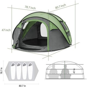 Prijenosni skočni vodootporan šator za kampiranje otporan na vjetar
