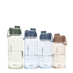 درجة حرارة البلاستيك اللياقة البدنية زجاجة ماء كأس الرياضة المحمولة