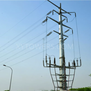 500 kV висок напон челичен столб со електрична енергија за пренос на која било висина