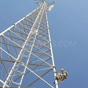 Torre a tubo d'acciaio per radio con antenna a microonde galvanizzata da 40 m