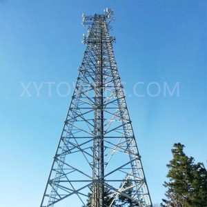 60M horganyzott 3 lábú csőrácsos acél telekommunikációs antenna mobil árboc torony