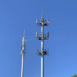 亜鉛メッキ GSM アンテナ電気通信/通信モノポール タワー