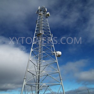 60M Galvanized 3 Legs Tubular Lattice Steel Telecom Antenna Mobile Mast Tower