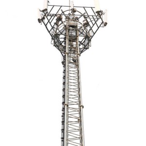 50M Galvanized 3 Legged Tubular Telecom Radio Telecommunication Steel Lattice Tower