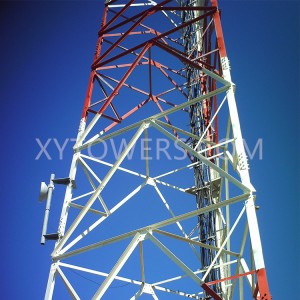 Samonosiva čelična rešetka 3-krake ili 4-krake kutne čelične i čelične cijevi komunikacijski telekom antenski toranj