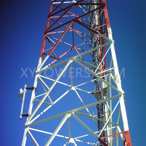 Torre de telecomunicacións angular de acero de celosía de 3 patas