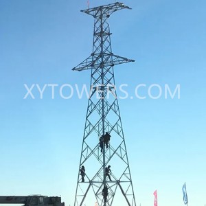 I-Voltage Transmission Line ephezulu yeLattice Steel Tower