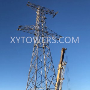 Torre de aceiro de celosía de liña de transmisión de alta tensión