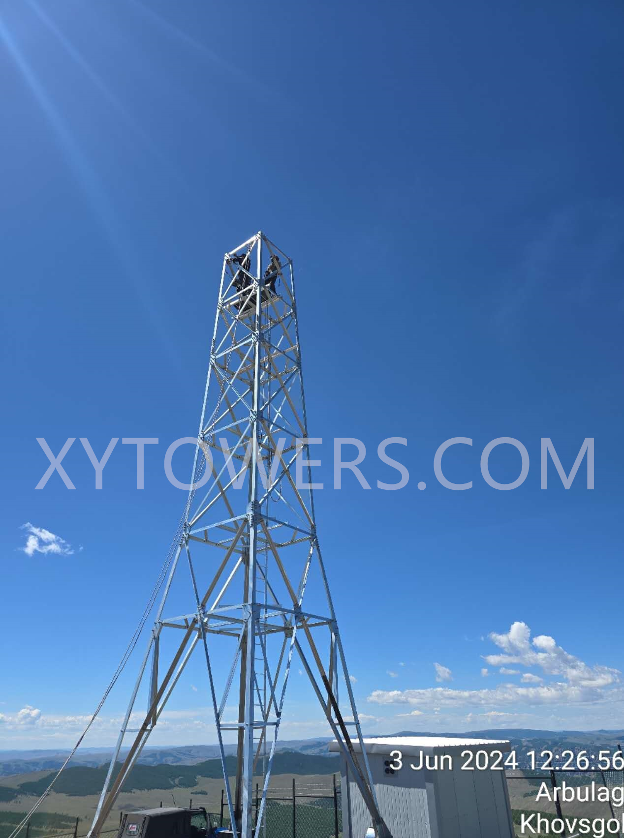 Mongolia–15m 4 Legged Angle Steel telecommunication tower—2024.6