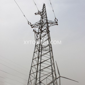 110 kV vienos grandinės kampinis plieno grotelių bokštas
