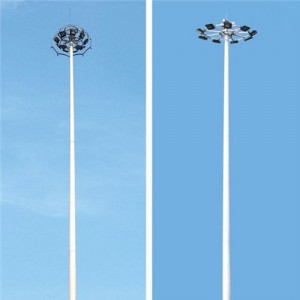 Outdoor Lighting 20m 25m 30m Hot Sales Round Lamp Steel High Mast Pole