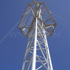 Torre tubular de telecomunicações celulares com 3 pernas de 45M