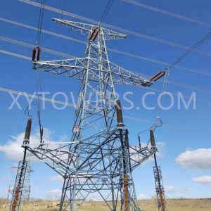 I-Double Circuit Angle Steel Power Transmission Tower