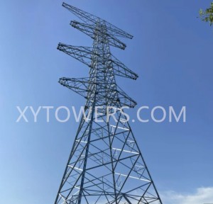 Torre de línia de transmissió autoportant d'acer angle