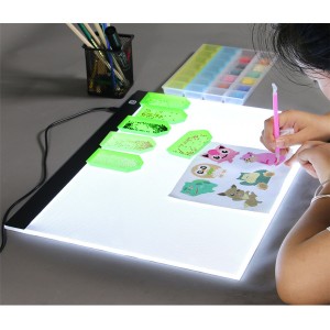 LED жарык кутучасы A3 ультра жука USB менен кубатталган күңүртөтүүчү аянтча
