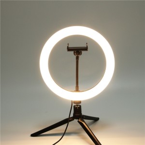 10 hüvelykes Selfie Ring lámpa, szabályozható kör alakú szépségállvány szelfi fényképező fény