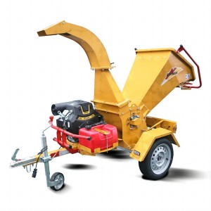 Towable 5 Inch Drum Wood Chipper With Gravity Feeding
