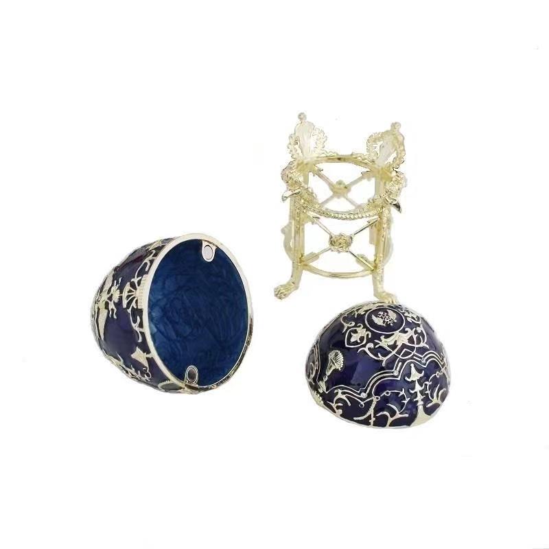 Coronation blue Egg Box Faberge Egg Jewelry Boxes/Trinket Boxes Factory Price