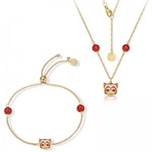Set Perhiasan Ucing Kalung Set Perhiasan Set Perhiasan Campuran Gaya Jual Panas Mawar Emas Mini Gelang Hadiah Pesta