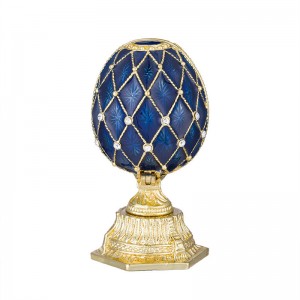Kovová křišťálová šperkovnice Faberge na vajíčka Krabička na šperky