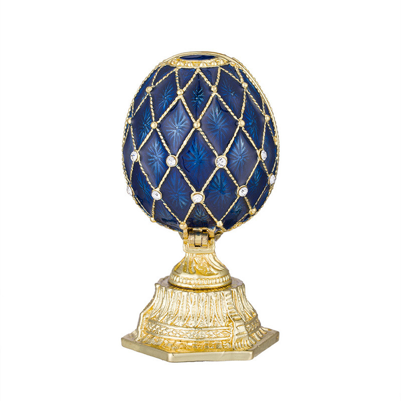 Metall Kristall Rhinestone Faberge Ägg Smyckeskrin Prydnadslåda