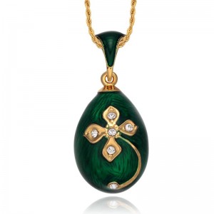 Collana pendente d'ova di Faberge in smaltu Pendenti d'ova di Faberge, charms pendenti d'ovu orientali