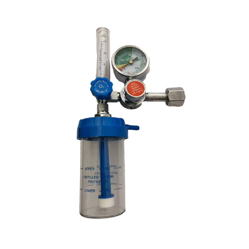 Tekanan Tinggi Botol Pelembab Gas Outlet Regulator Oksigen 1-10L