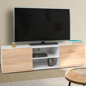 Mueble de TV barato blanco simple de pie 0382
