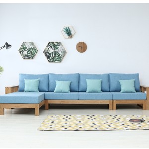 Mobles de sala d'estar moderns, combinació de sofà de fusta massissa #0029