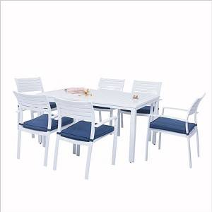 Բացօթյա յոթ կտոր մետաղական սեղան և աթոռ