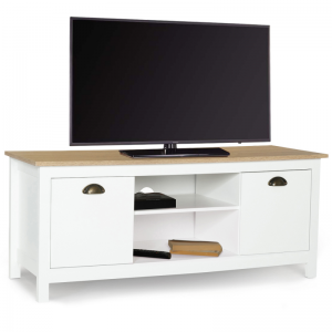 Moble de TV de fusta blanca simple retro 0373