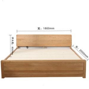 מיטת ארגז גבוהה מעץ מלא מיטת אחסון מיטה זוגית#0111