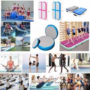 Umdwebo ophefumulayo we-yoga dance gym mat inflatable air track 0384