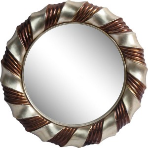 Mirall rodó de PU per penjar a la paret mirall de bany d'estil europeu mirall de bany mirall de millora per a la llar mirall de maquillatge mirall de vanitat