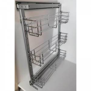 341 Series metal sliding wire seasoning basket drawer with frame for kitchen cabinet