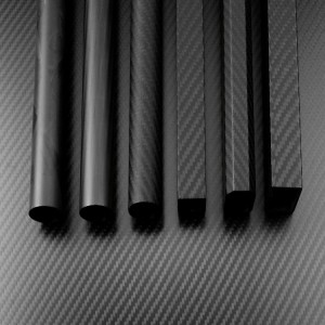 Kev cai siab zoo Composite Tube carbon fiber puag ncig pultruded carbon fiber tube