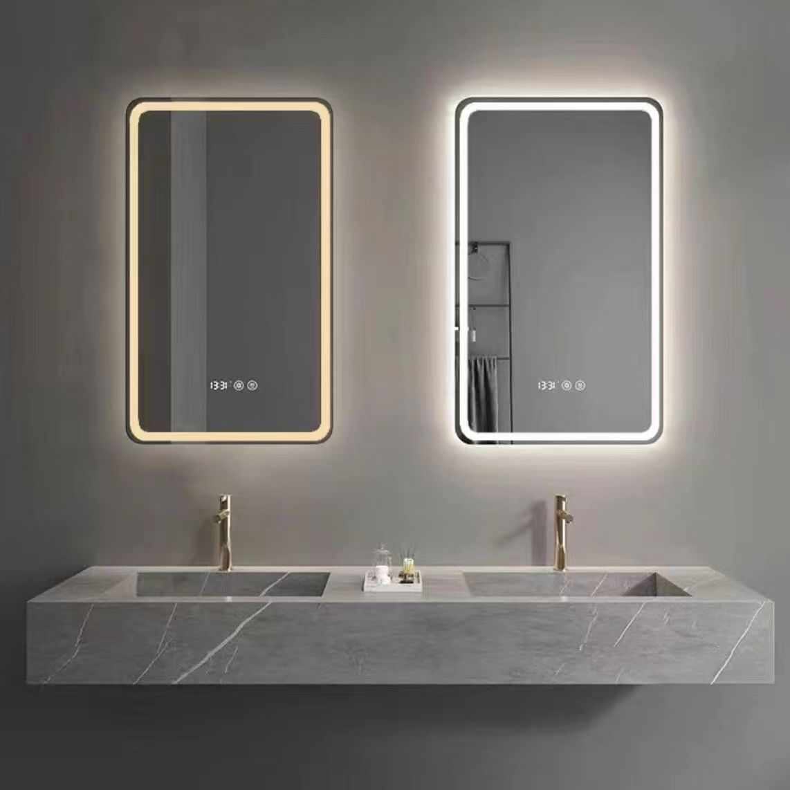 Espelho de banheiro, espelho, espelho redondo, espelho retangular