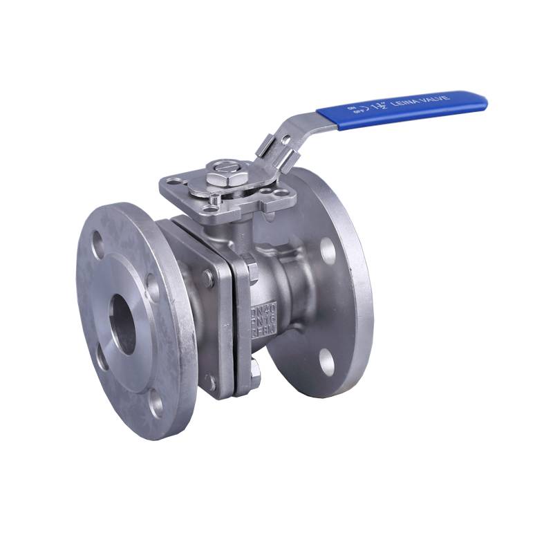 2PC flange ball valve with direct mounting pad