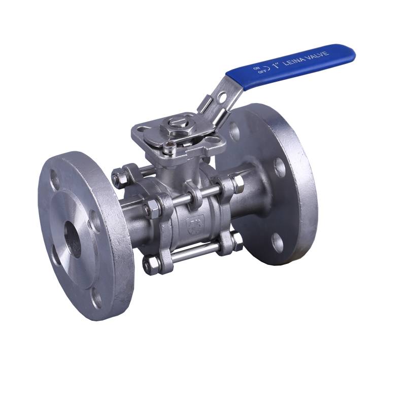 3PC flange ball valve with direct mounting pad PN16